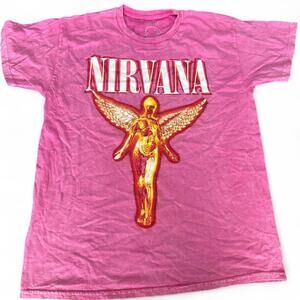 Vintage Style Pink NIRVANA In Utero '93 Tour T-Shirt | Size L